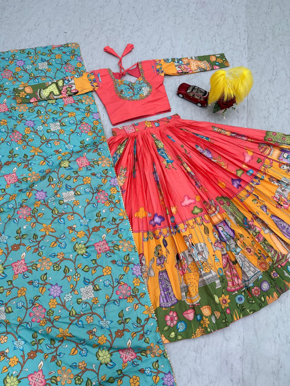 Kalamkari Elegance: Mesmerizing Lehenga Choli Set for a Graceful Look
