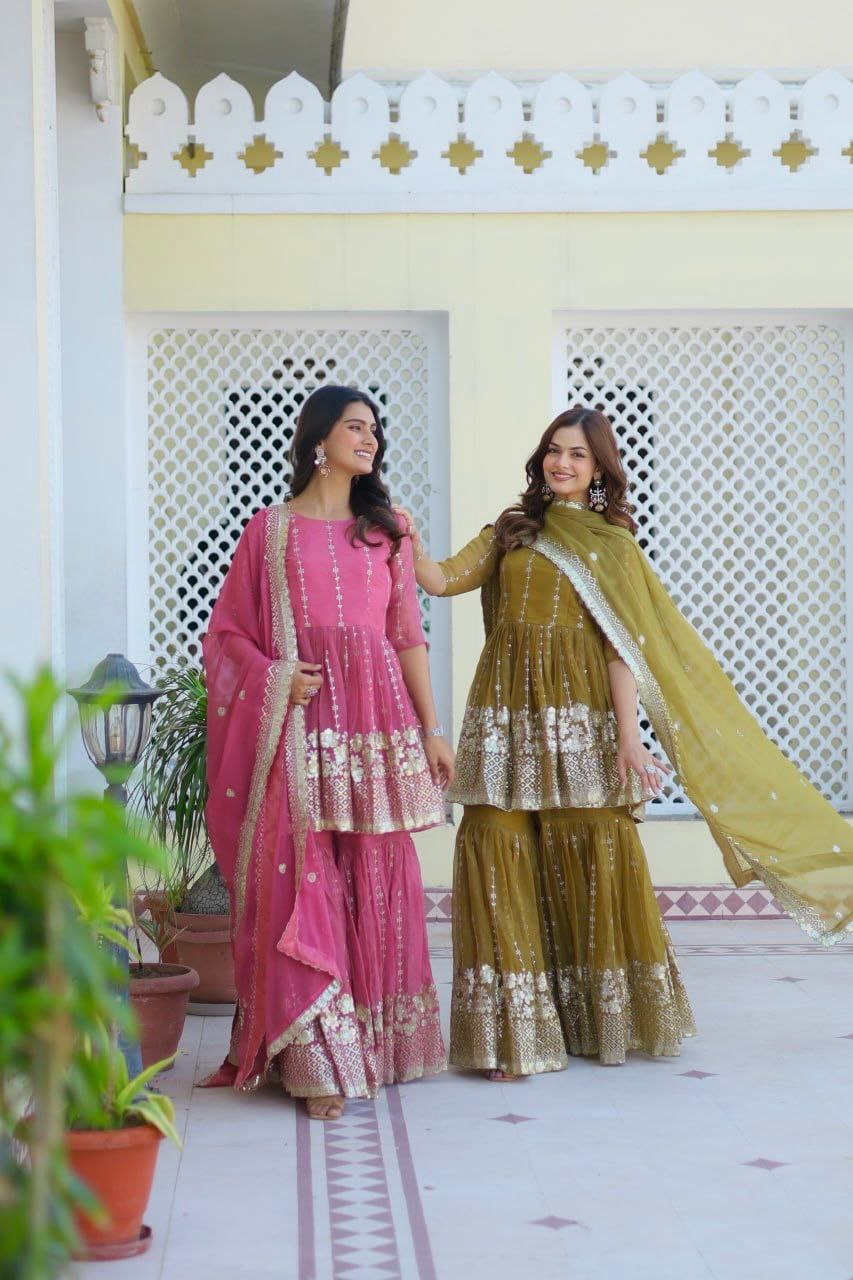 Introducing the Gorgeous Launching Festival Top & Sharara Ensemble