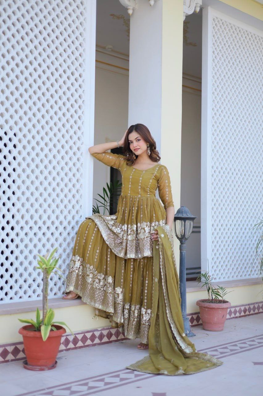 Introducing the Gorgeous Launching Festival Top & Sharara Ensemble