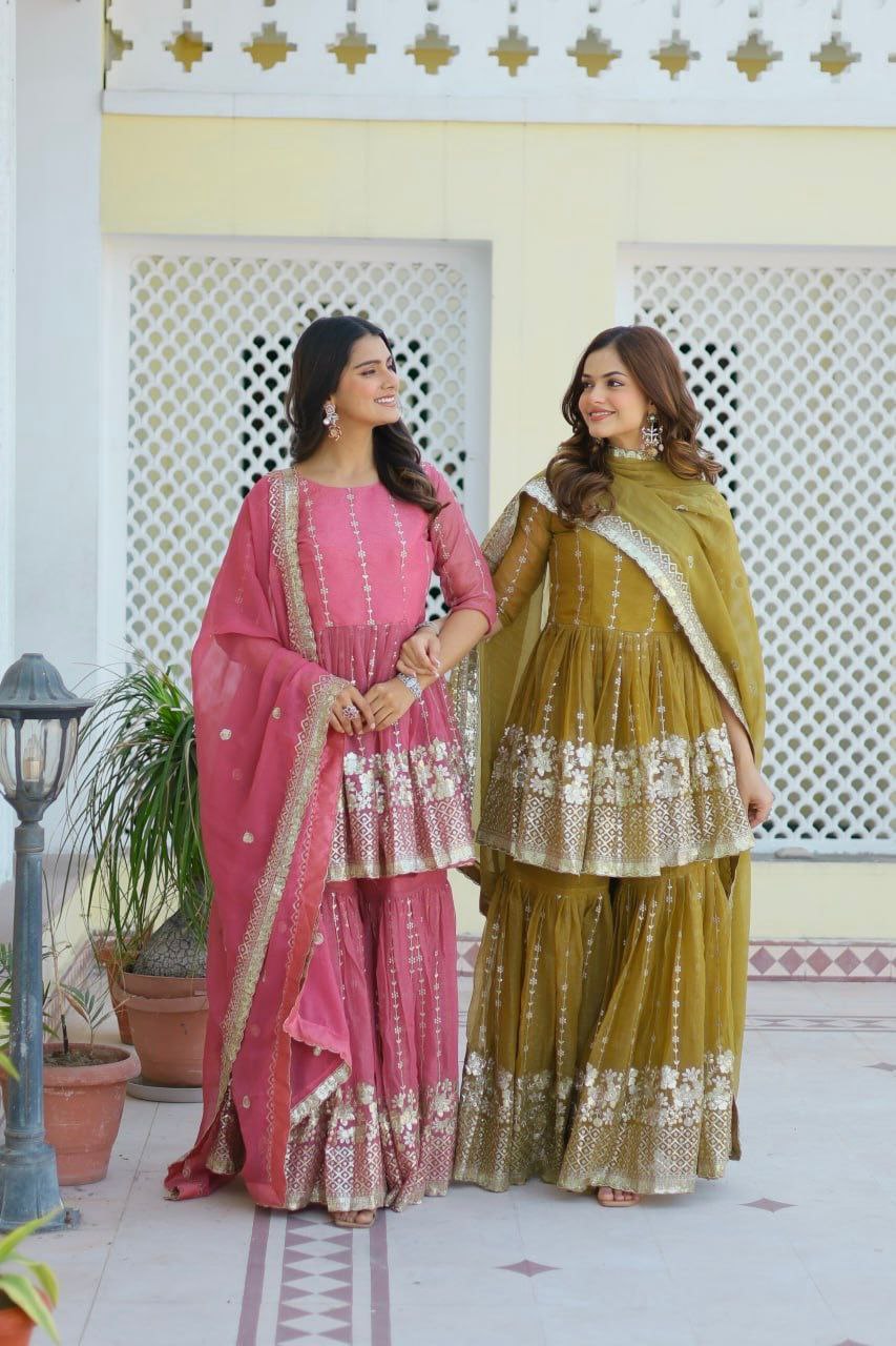 Introducing the Gorgeous Launching Festival Top & Sharara Ensemble