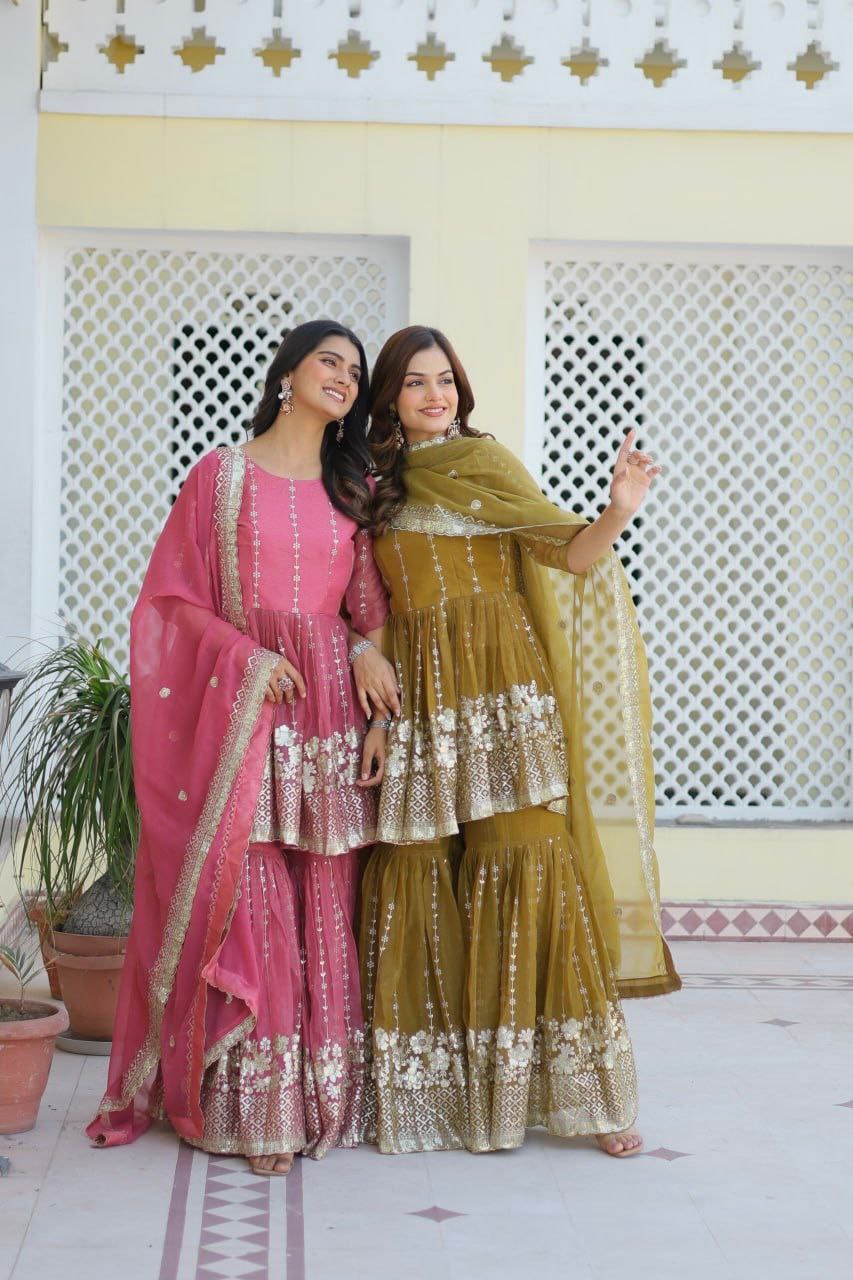 Introducing the Gorgeous Launching Festival Top & Sharara Ensemble