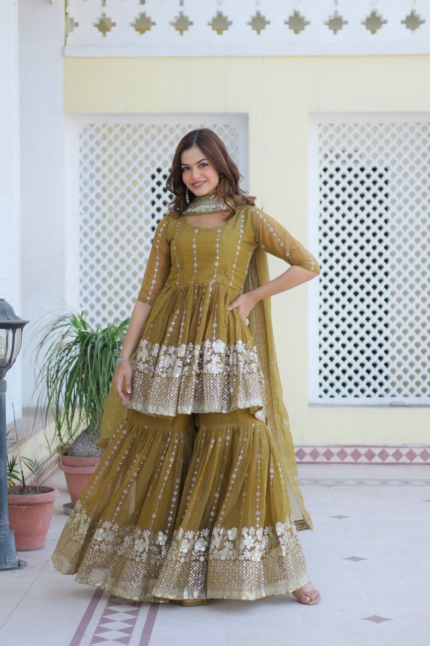 Introducing the Gorgeous Launching Festival Top & Sharara Ensemble