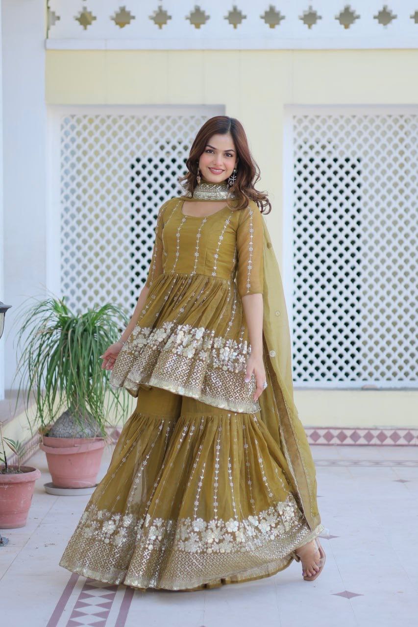 Introducing the Gorgeous Launching Festival Top & Sharara Ensemble