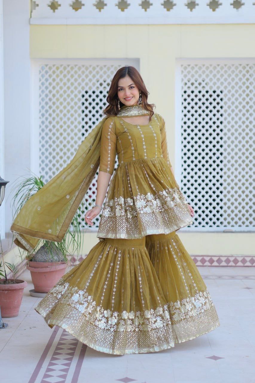 Introducing the Gorgeous Launching Festival Top & Sharara Ensemble