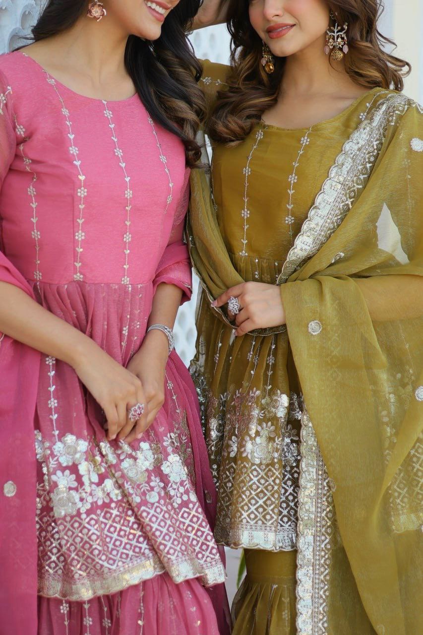 Introducing the Gorgeous Launching Festival Top & Sharara Ensemble