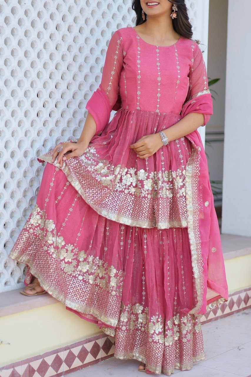 Introducing the Gorgeous Launching Festival Top & Sharara Ensemble