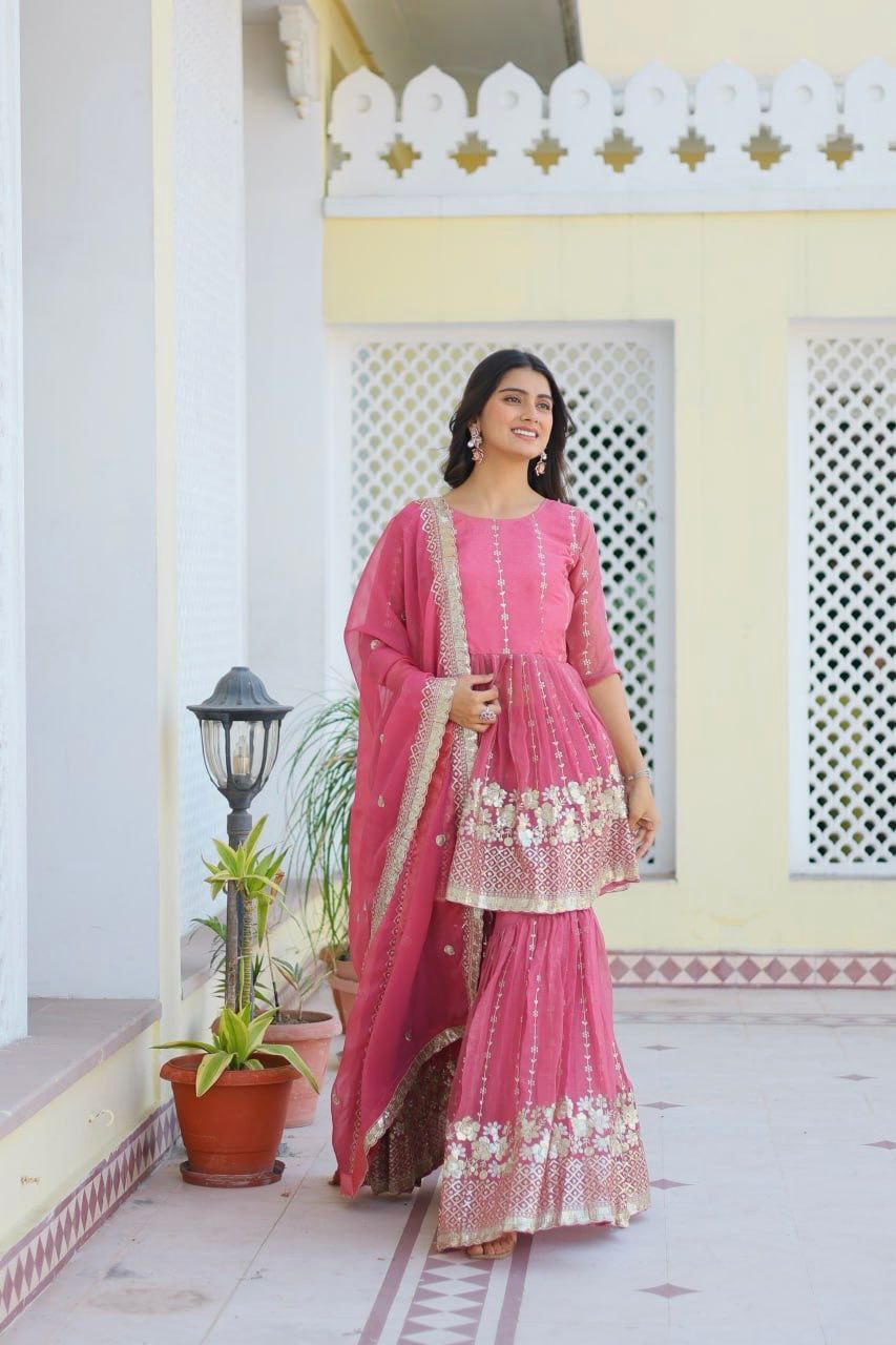 Introducing the Gorgeous Launching Festival Top & Sharara Ensemble