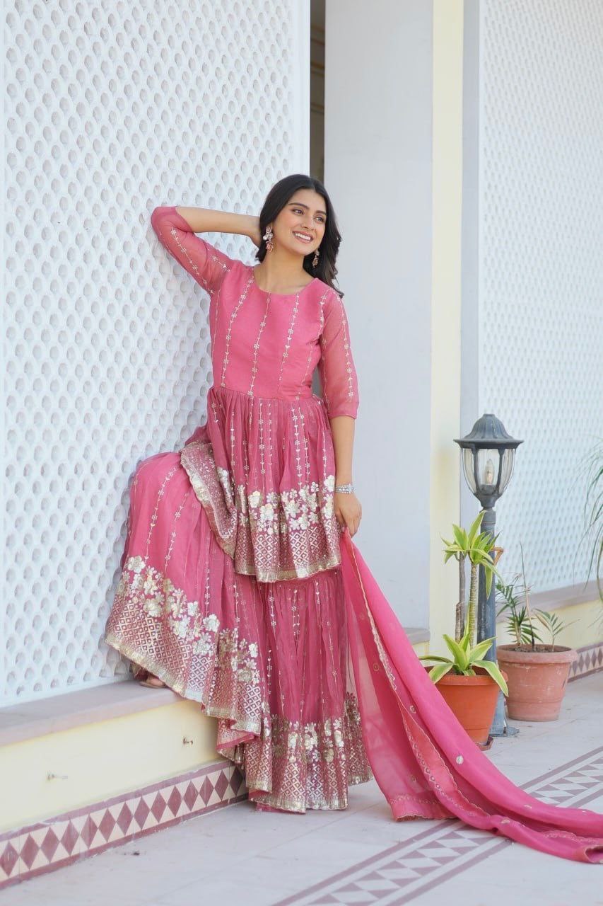 Introducing the Gorgeous Launching Festival Top & Sharara Ensemble