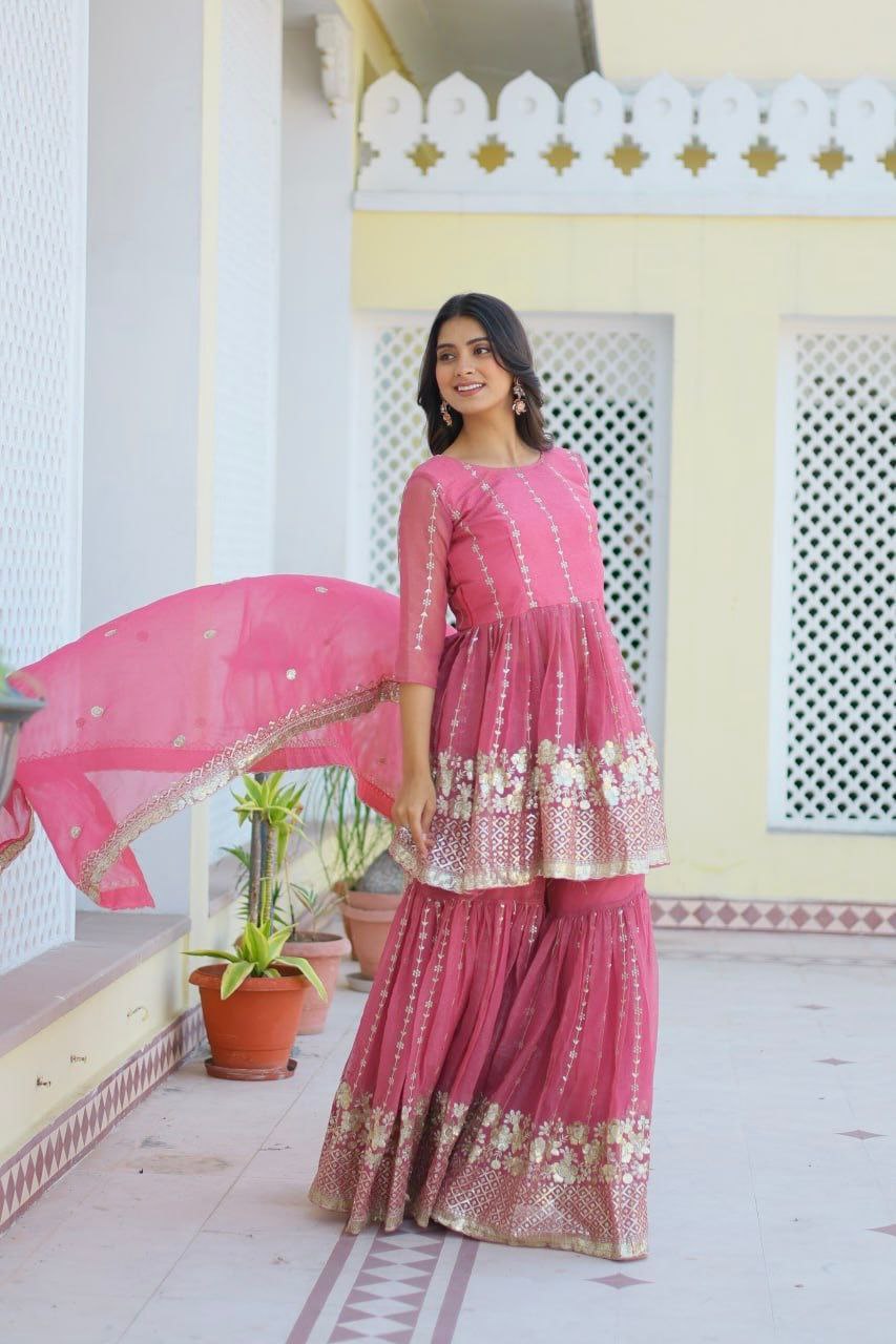Introducing the Gorgeous Launching Festival Top & Sharara Ensemble