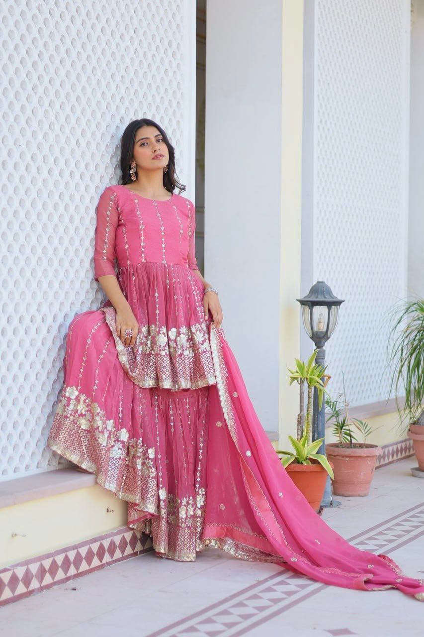 Introducing the Gorgeous Launching Festival Top & Sharara Ensemble