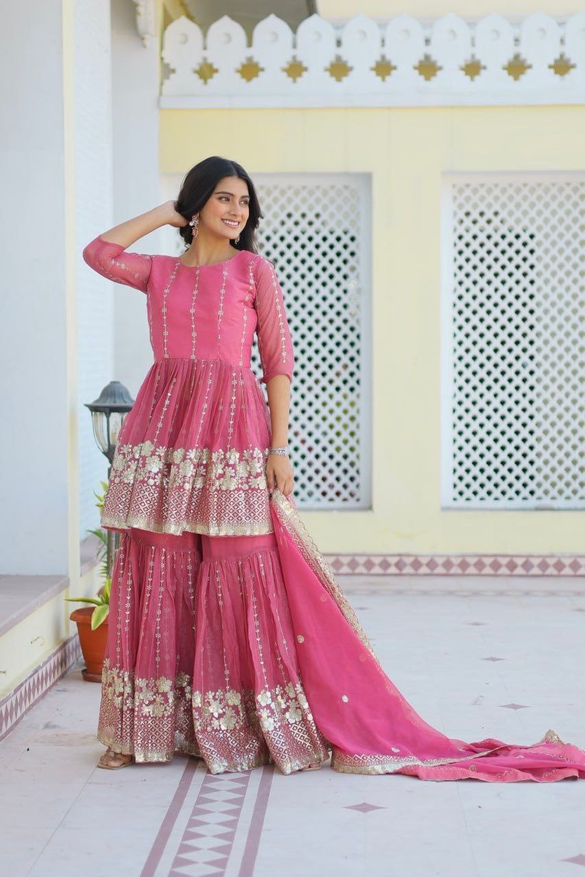 Introducing the Gorgeous Launching Festival Top & Sharara Ensemble