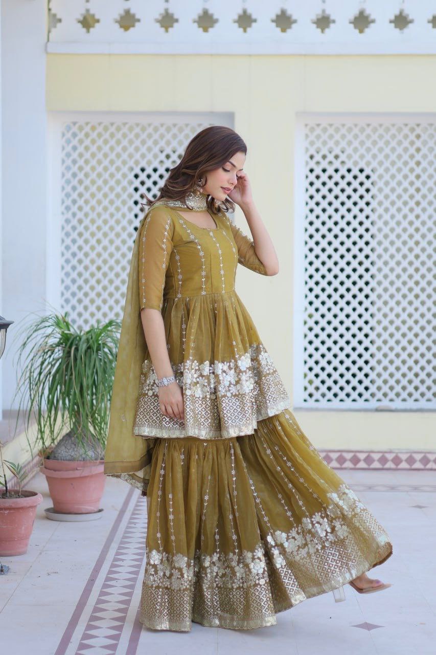 Introducing the Gorgeous Launching Festival Top & Sharara Ensemble