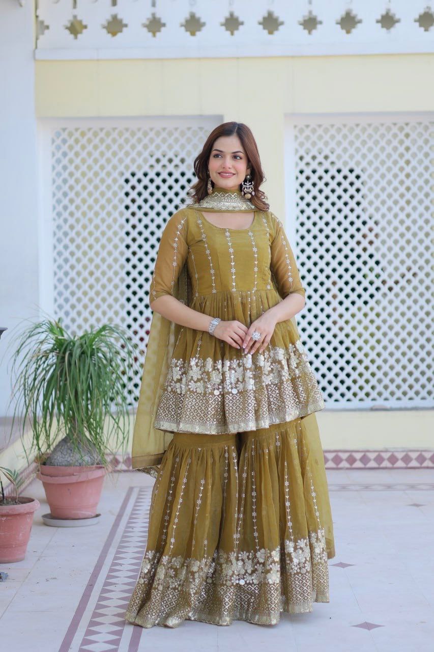 Introducing the Gorgeous Launching Festival Top & Sharara Ensemble