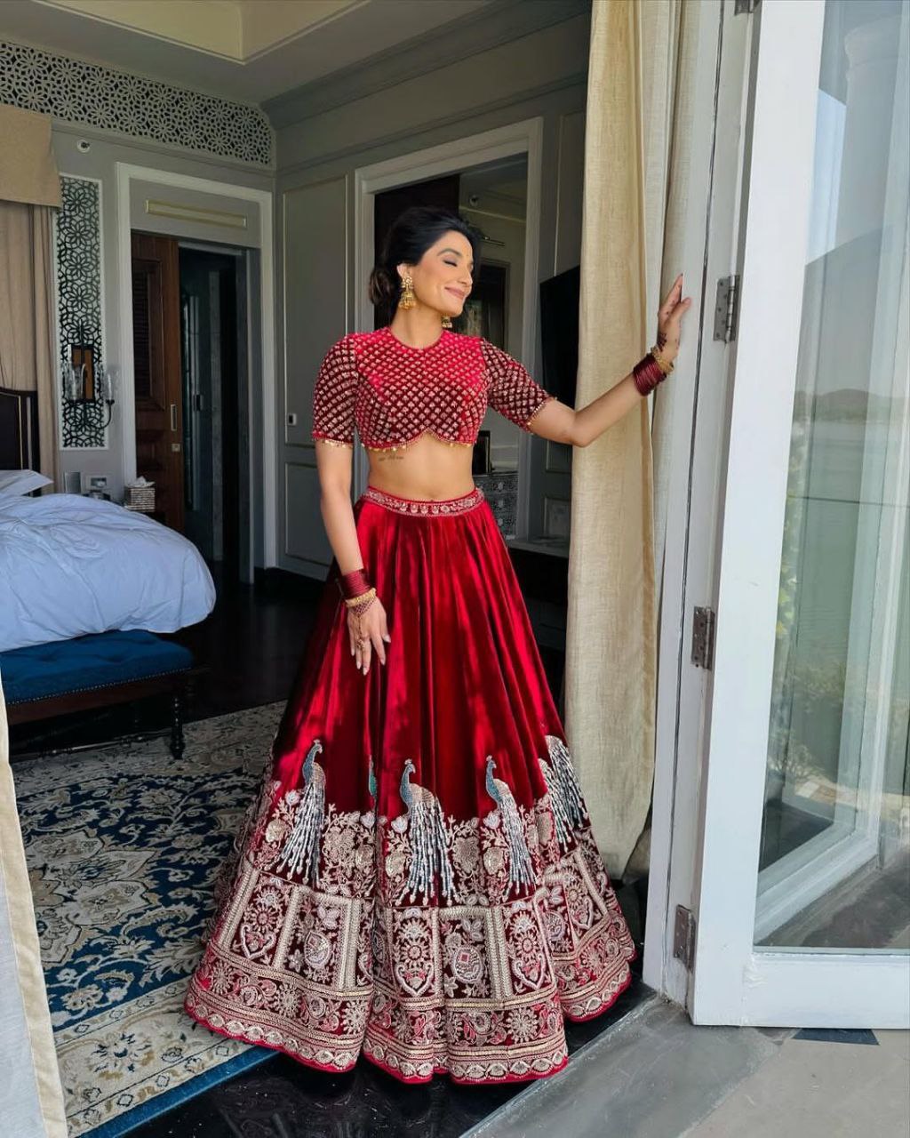 New Boutique Style Velvet Cording Sequence Embroidered Lehenga Choli with Dupatta β Luxe Elegance Redefined!