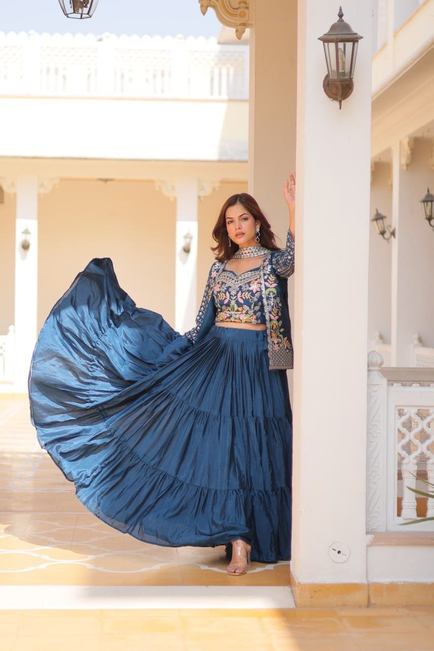 New Festival Lehenga Choli with Koti β A Statement of Elegance!