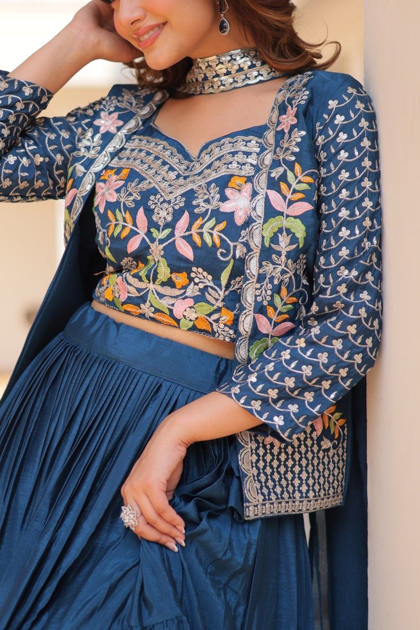New Festival Lehenga Choli with Koti β A Statement of Elegance!