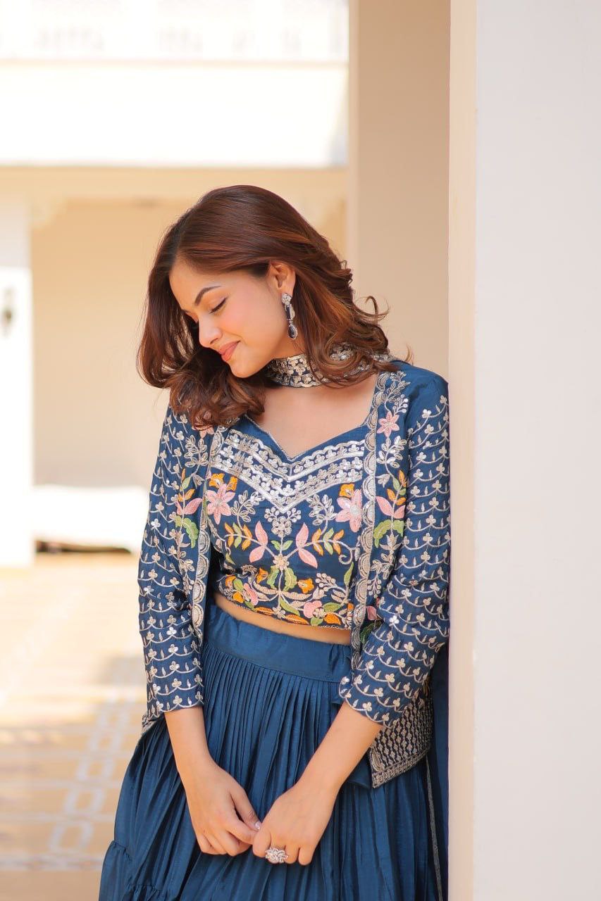 New Festival Lehenga Choli with Koti β A Statement of Elegance!