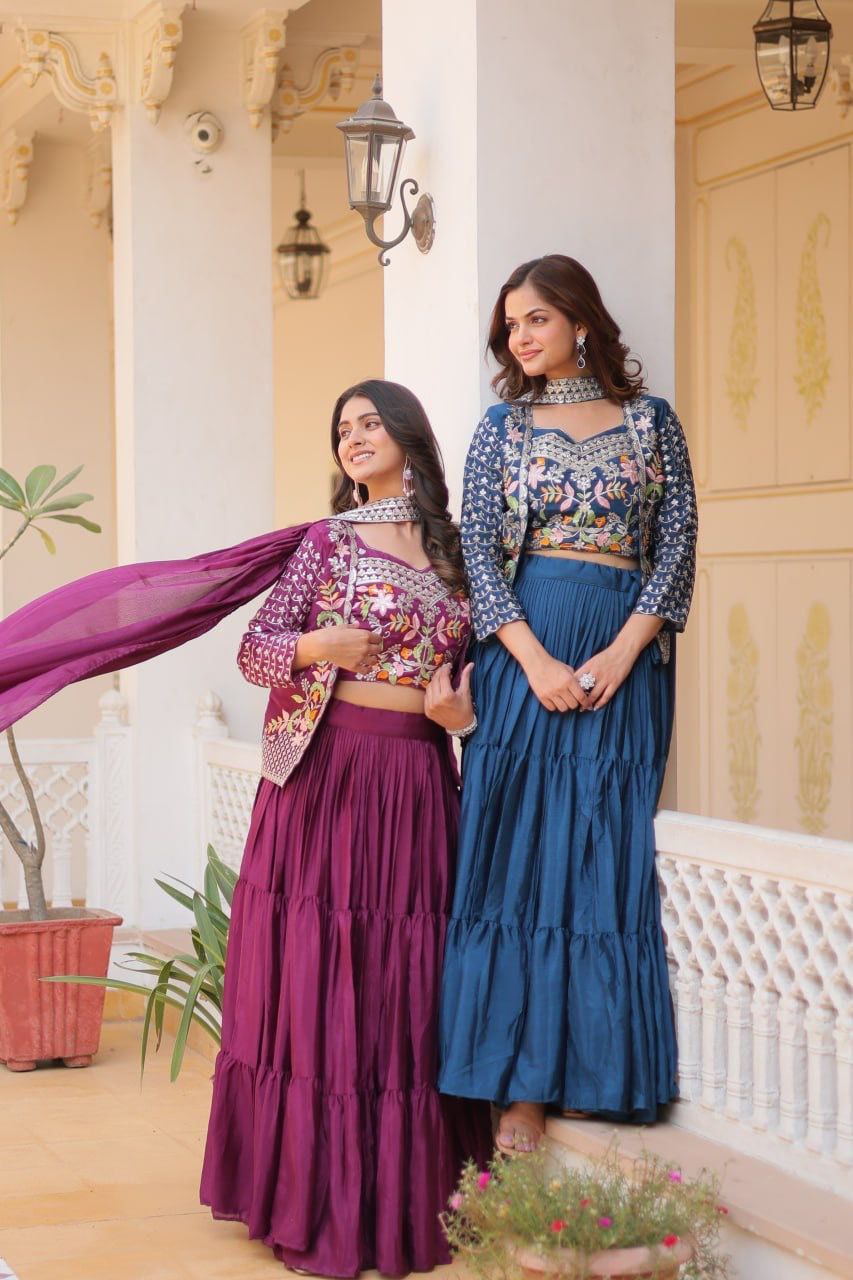 New Festival Lehenga Choli with Koti β A Statement of Elegance!