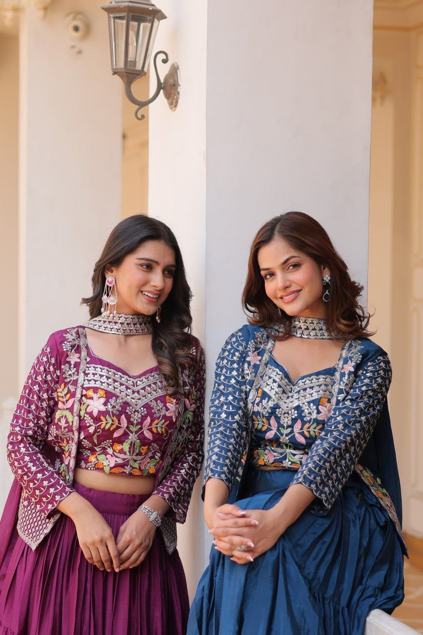 New Festival Lehenga Choli with Koti β A Statement of Elegance!