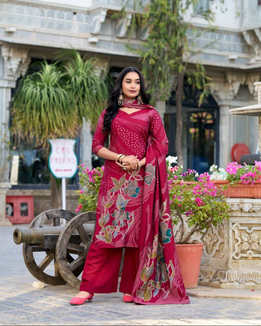 Ethnic Elegance β Stunning Salwar Suit with Beads & Blooms