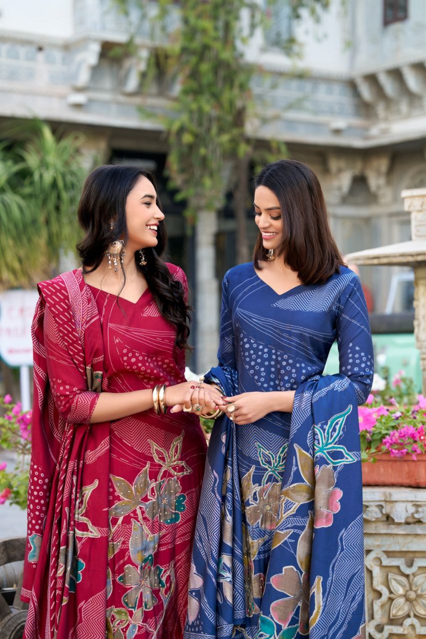 Ethnic Elegance β Stunning Salwar Suit with Beads & Blooms