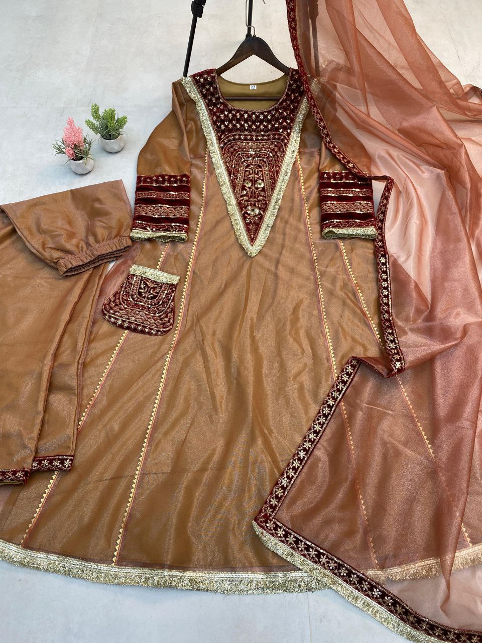 2025 Wedding Season β Designer Flaired Kali Suit with Pant & Dupatta