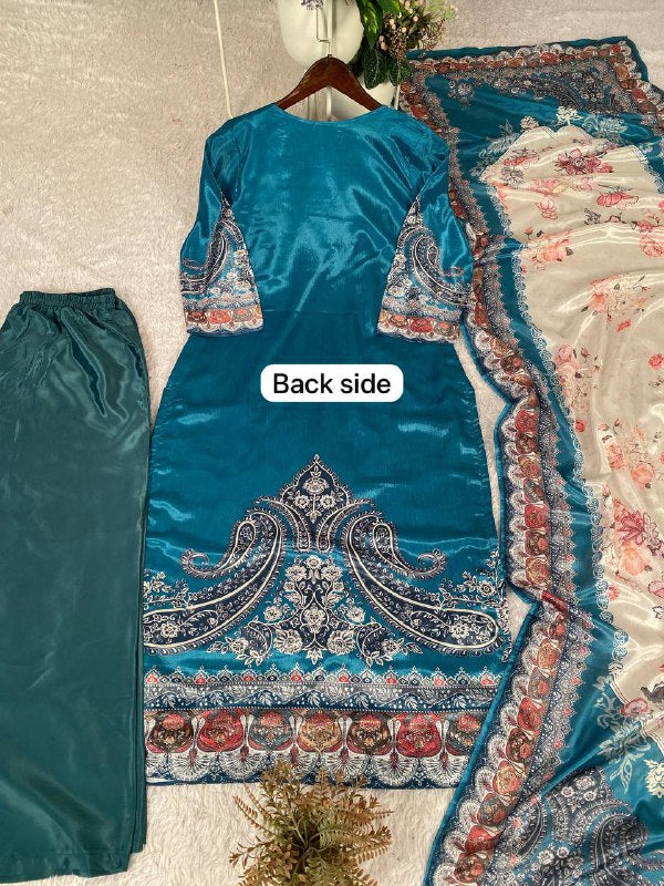 Party & Wedding Wear Suit Set | Mirror Work | Chinon Fabric