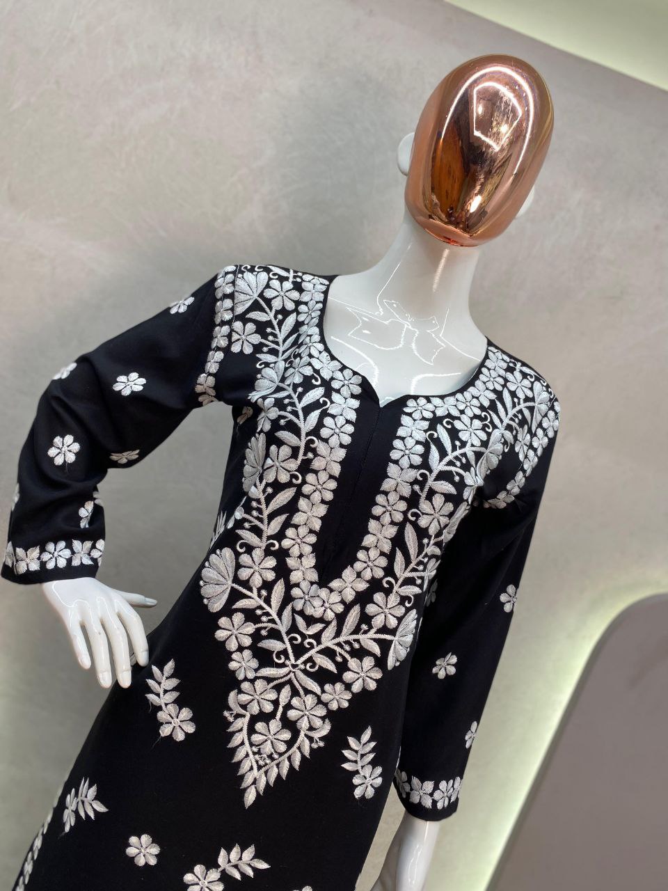 Trending Designer Summer Maslin Top with Cotton Thread Embroidery Work and Sarara Set