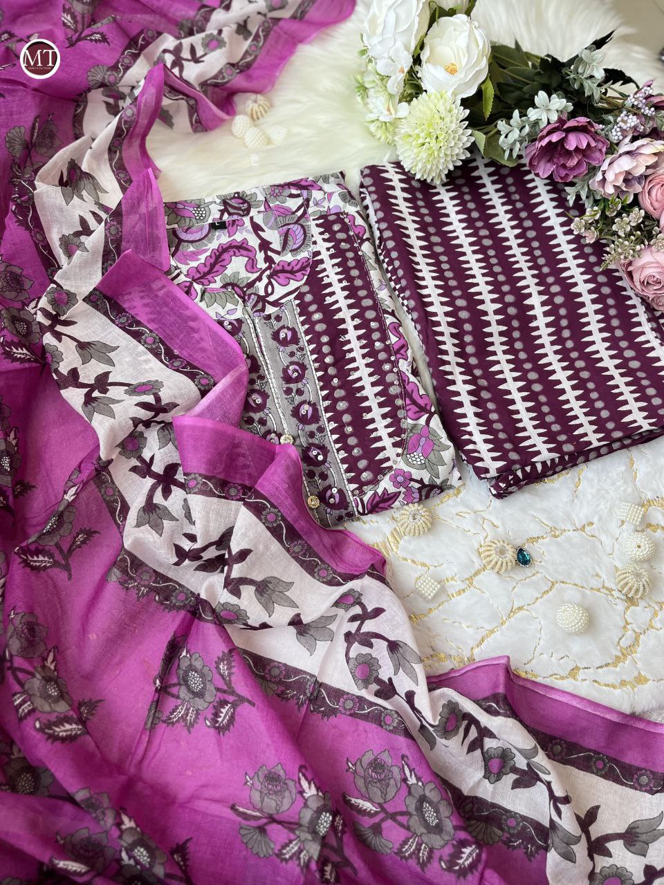 NEW LAUNCH: Pure Cotton Embroidery Work Suit Set