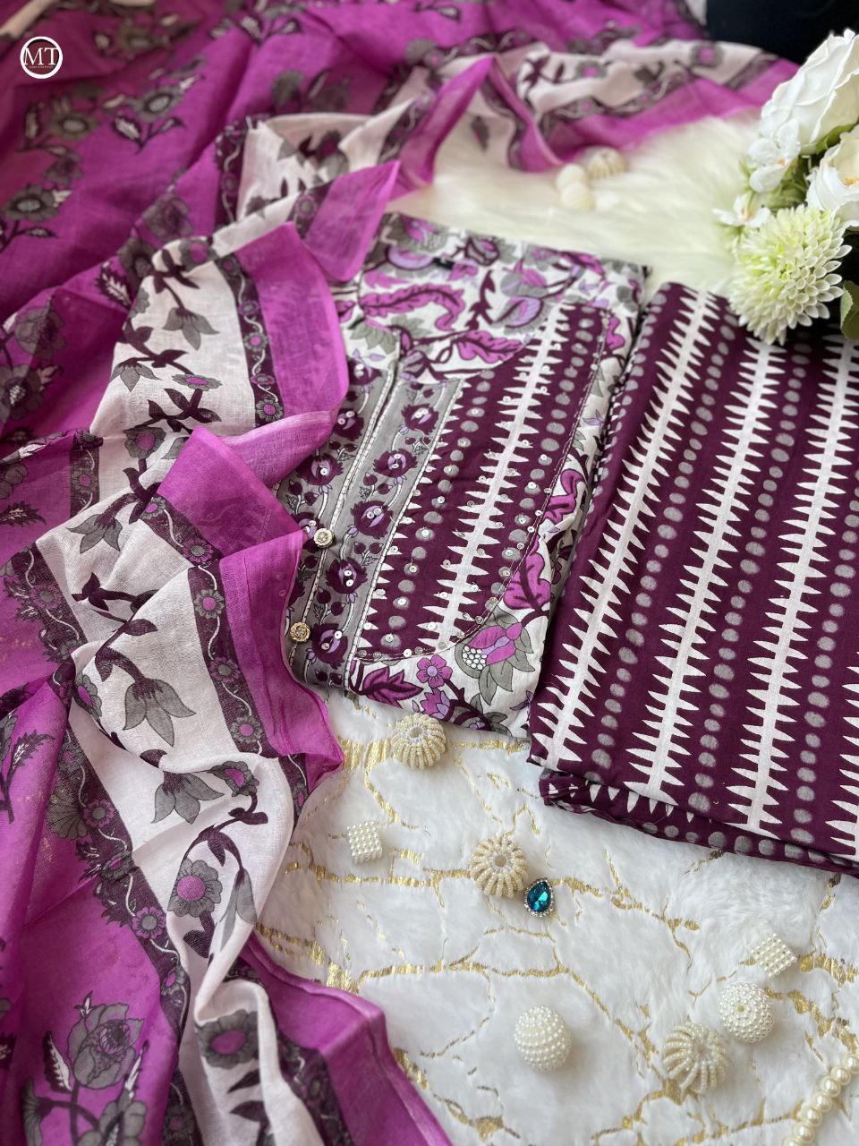 NEW LAUNCH: Pure Cotton Embroidery Work Suit Set