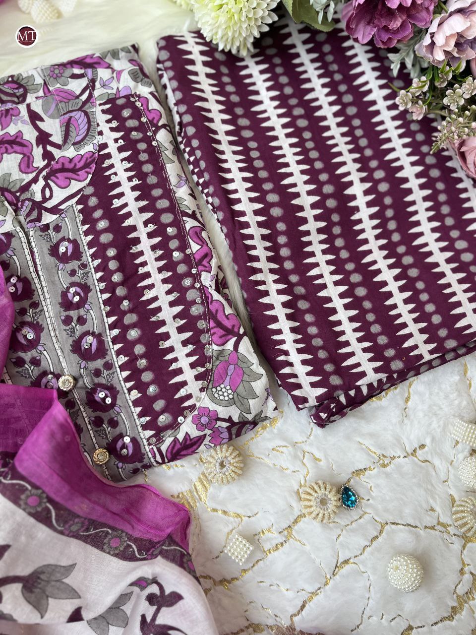 NEW LAUNCH: Pure Cotton Embroidery Work Suit Set