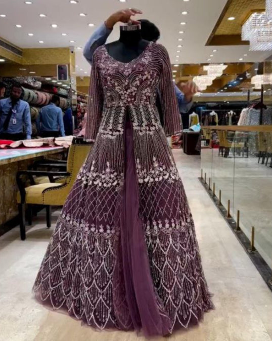 Bridal Heavy Embroidery Sequins Work Lehenga Set with Dupatta