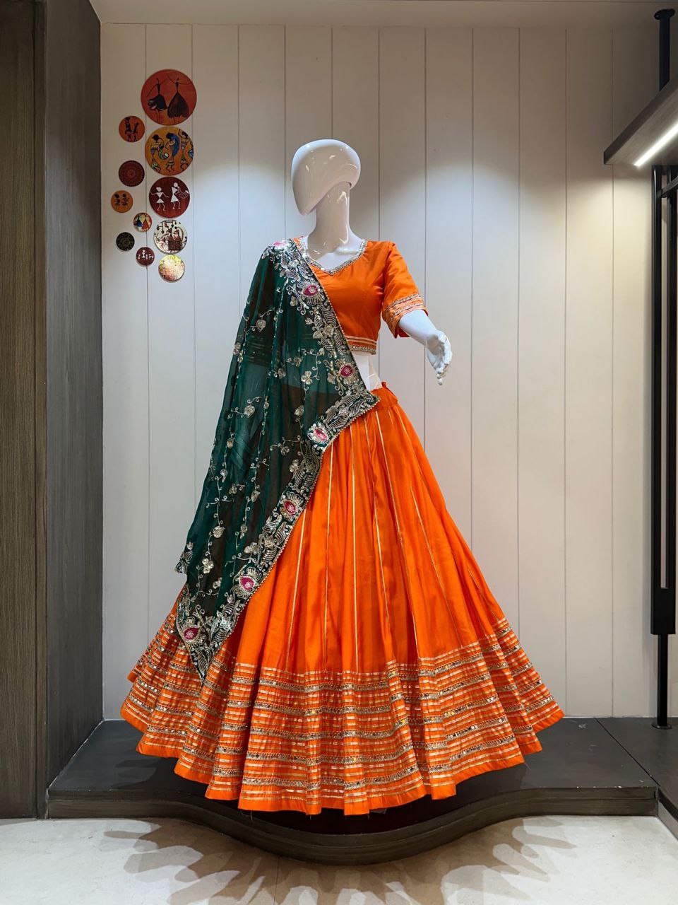 Chandrakala – Premium Roman Silk Chaniya Choli with Heavy Vintage Dupatta
