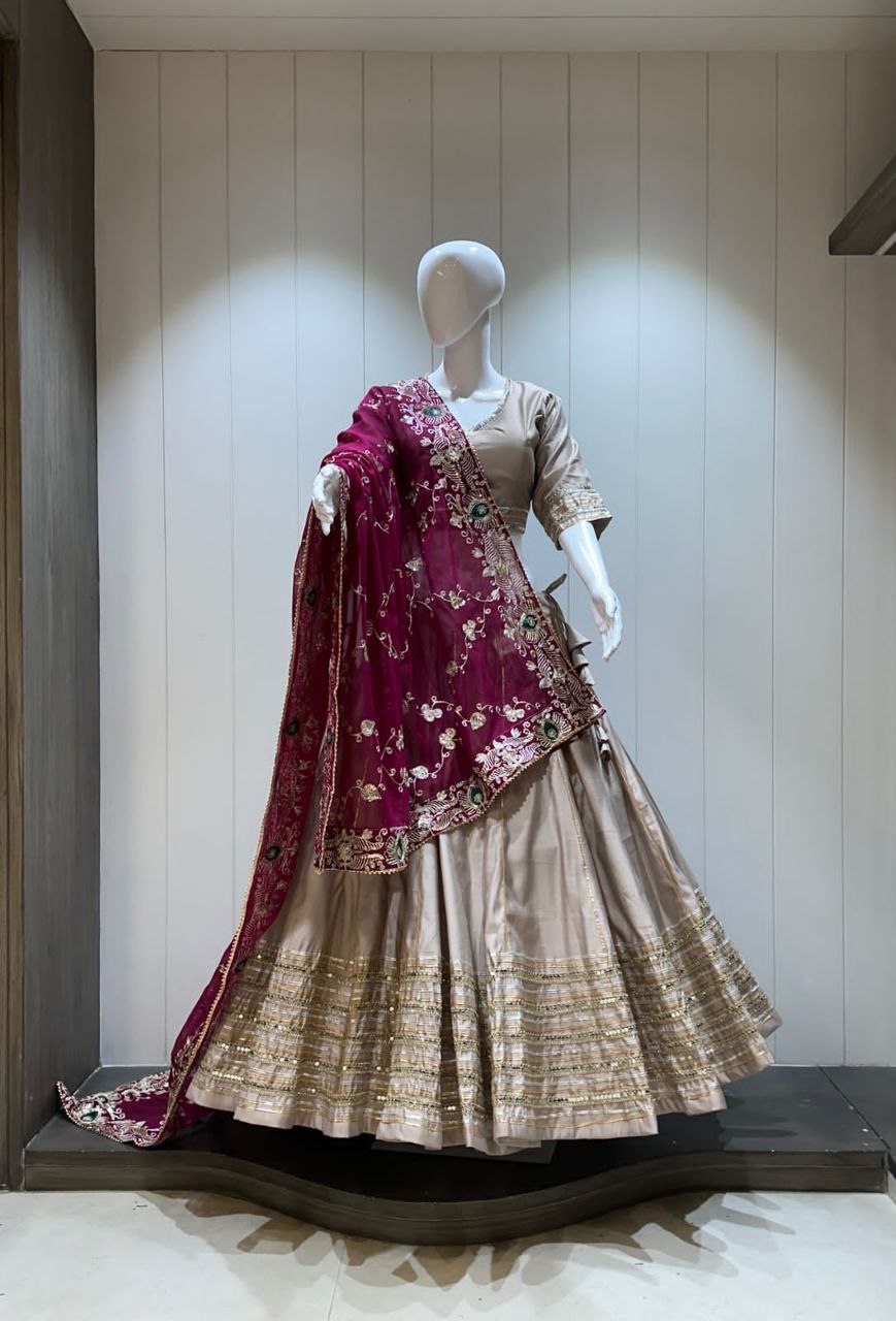 Chandrakala – Premium Roman Silk Chaniya Choli with Heavy Vintage Dupatta
