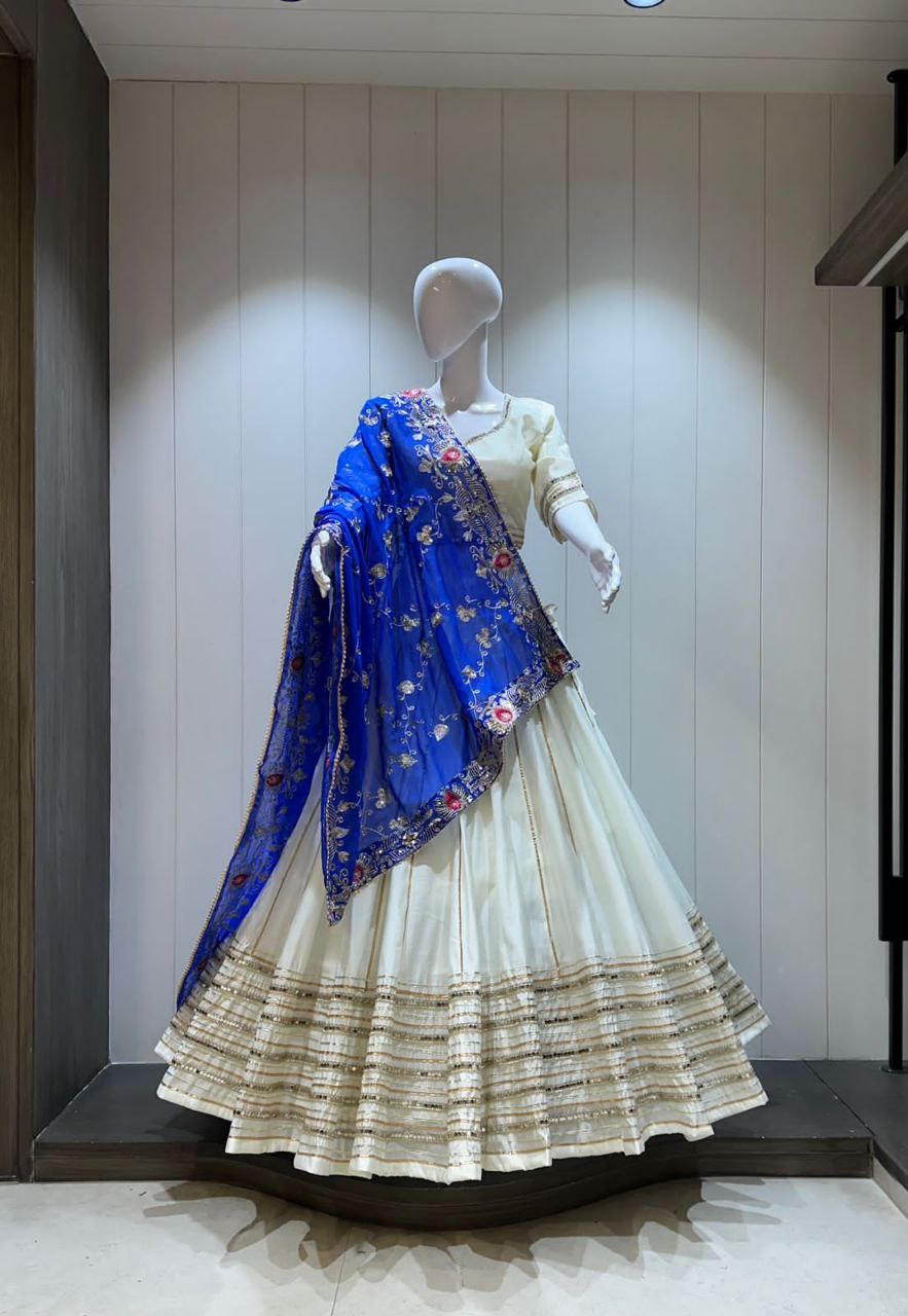 Chandrakala – Premium Roman Silk Chaniya Choli with Heavy Vintage Dupatta