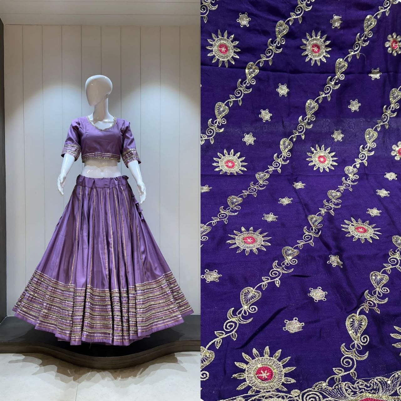 Chandrakala – Premium Roman Silk Chaniya Choli with Heavy Vintage Dupatta