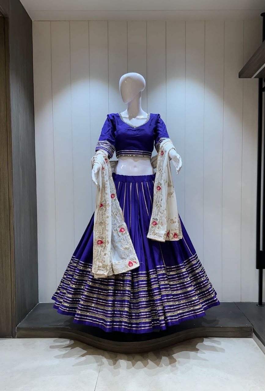 Chandrakala – Premium Roman Silk Chaniya Choli with Heavy Vintage Dupatta