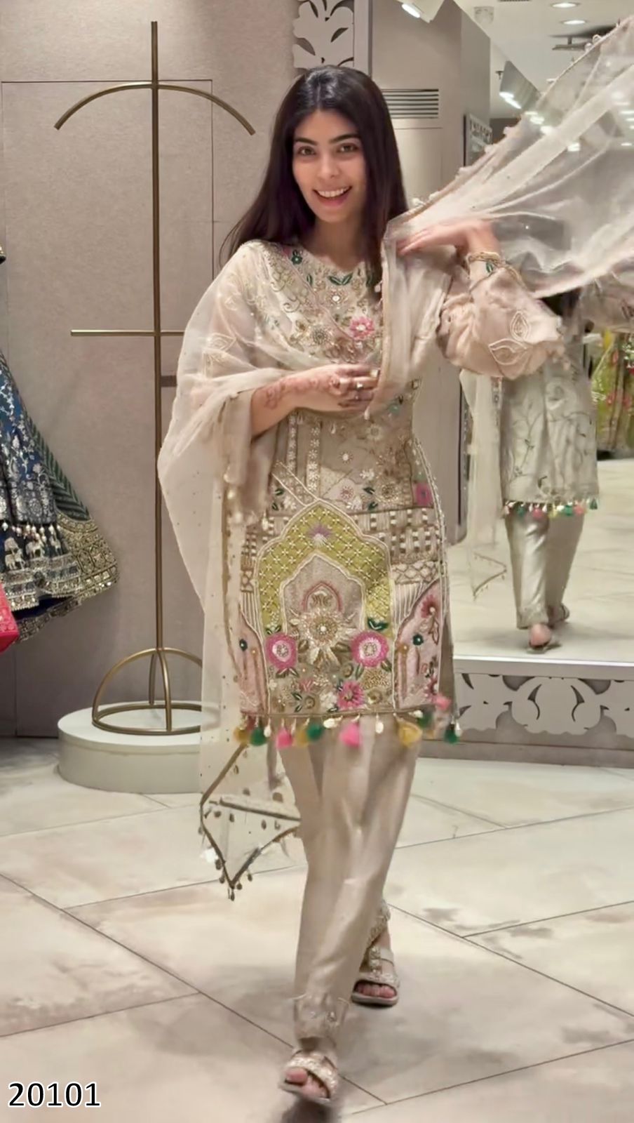 Designer Faux Georgette Party Wear Suit with Heavy Embroidery, Sequins