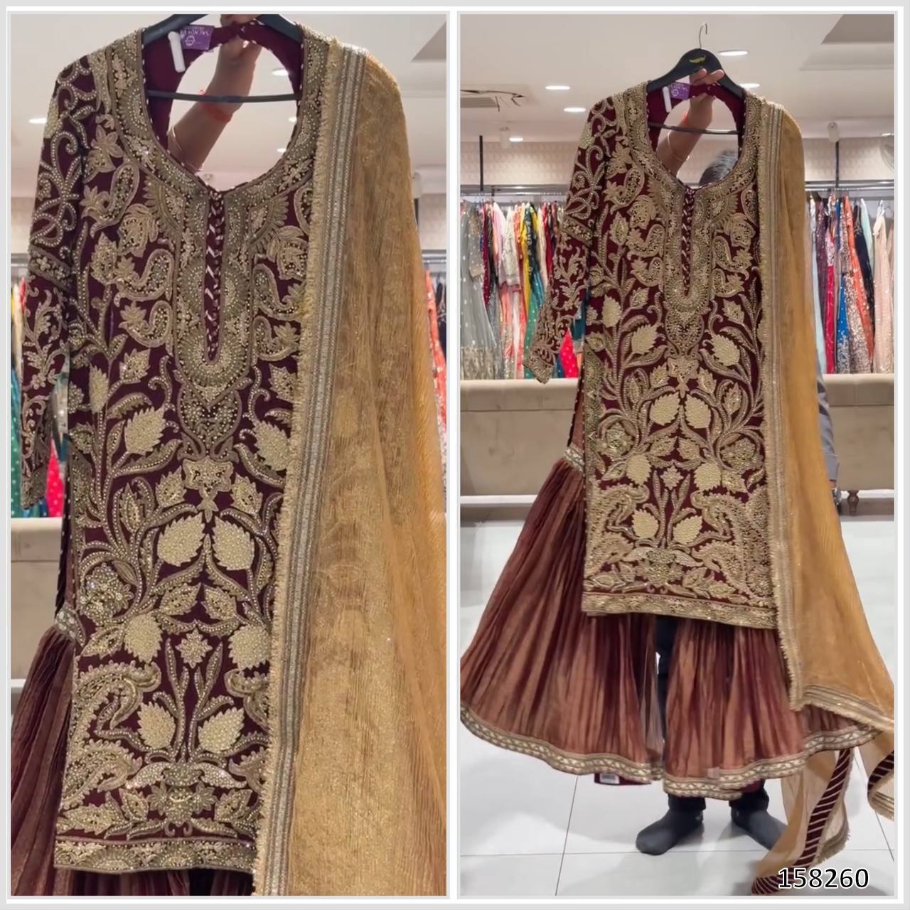 3-piece Designer Premium Party Wear Fox Georgette Top with Goldy Simar Palazzo & Dupatta