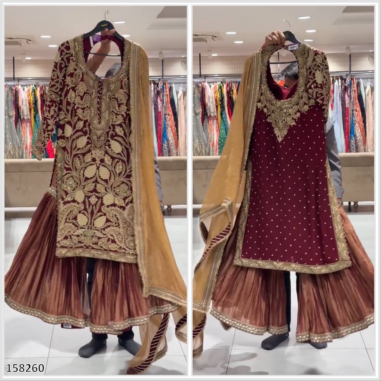 3-piece Designer Premium Party Wear Fox Georgette Top with Goldy Simar Palazzo & Dupatta