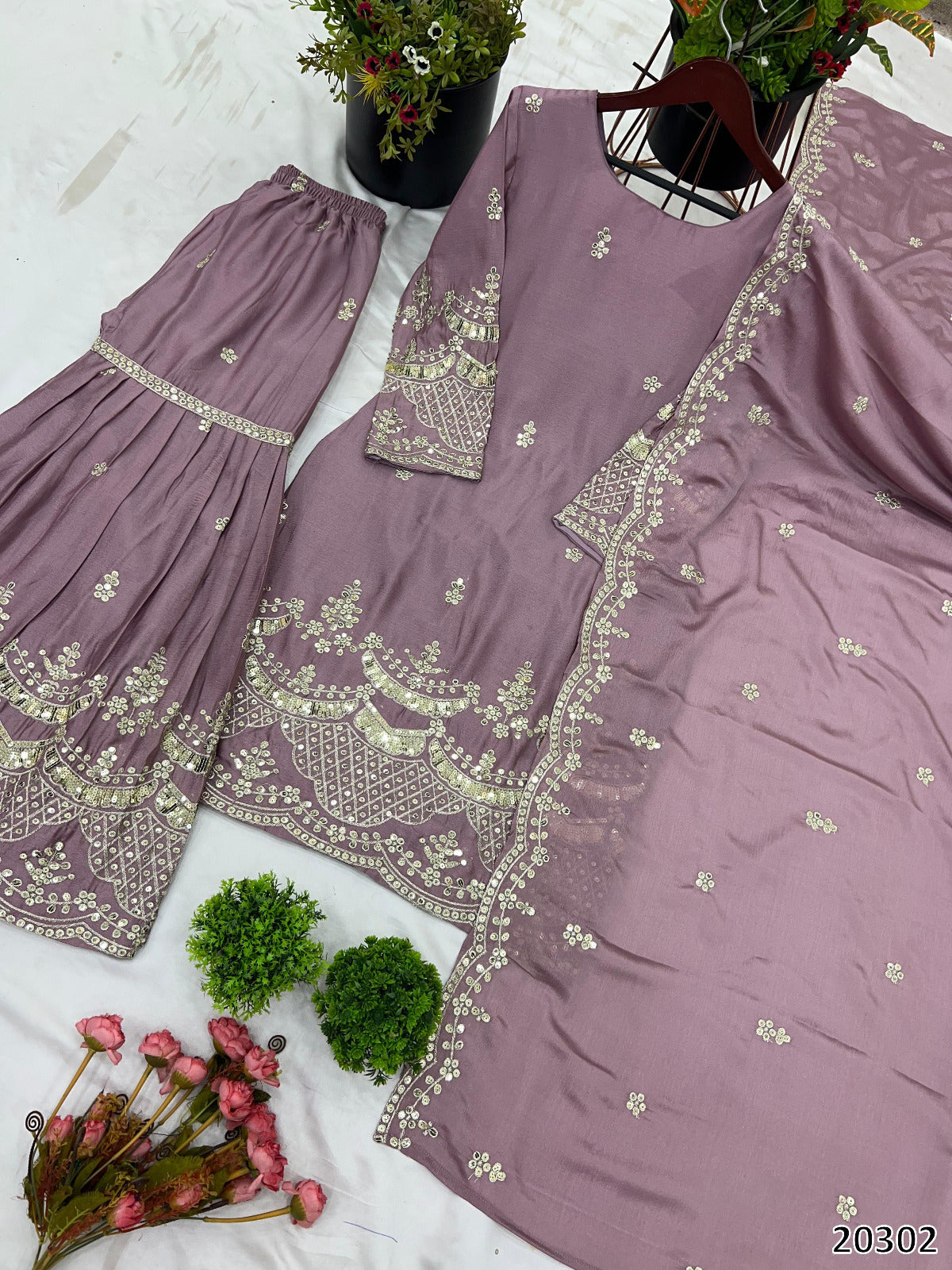 Premium Party Wear Luxurious 3-Piece Designer Fully Flared Sharara Palazzo Perfect for Weddings, Parties & Festive Celebrations