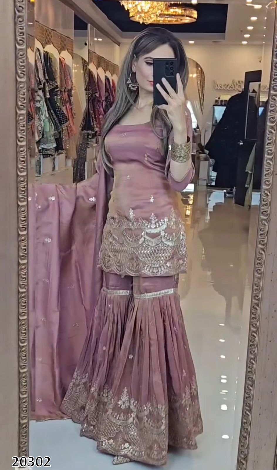 Premium Party Wear Luxurious 3-Piece Designer Fully Flared Sharara Palazzo Perfect for Weddings, Parties & Festive Celebrations