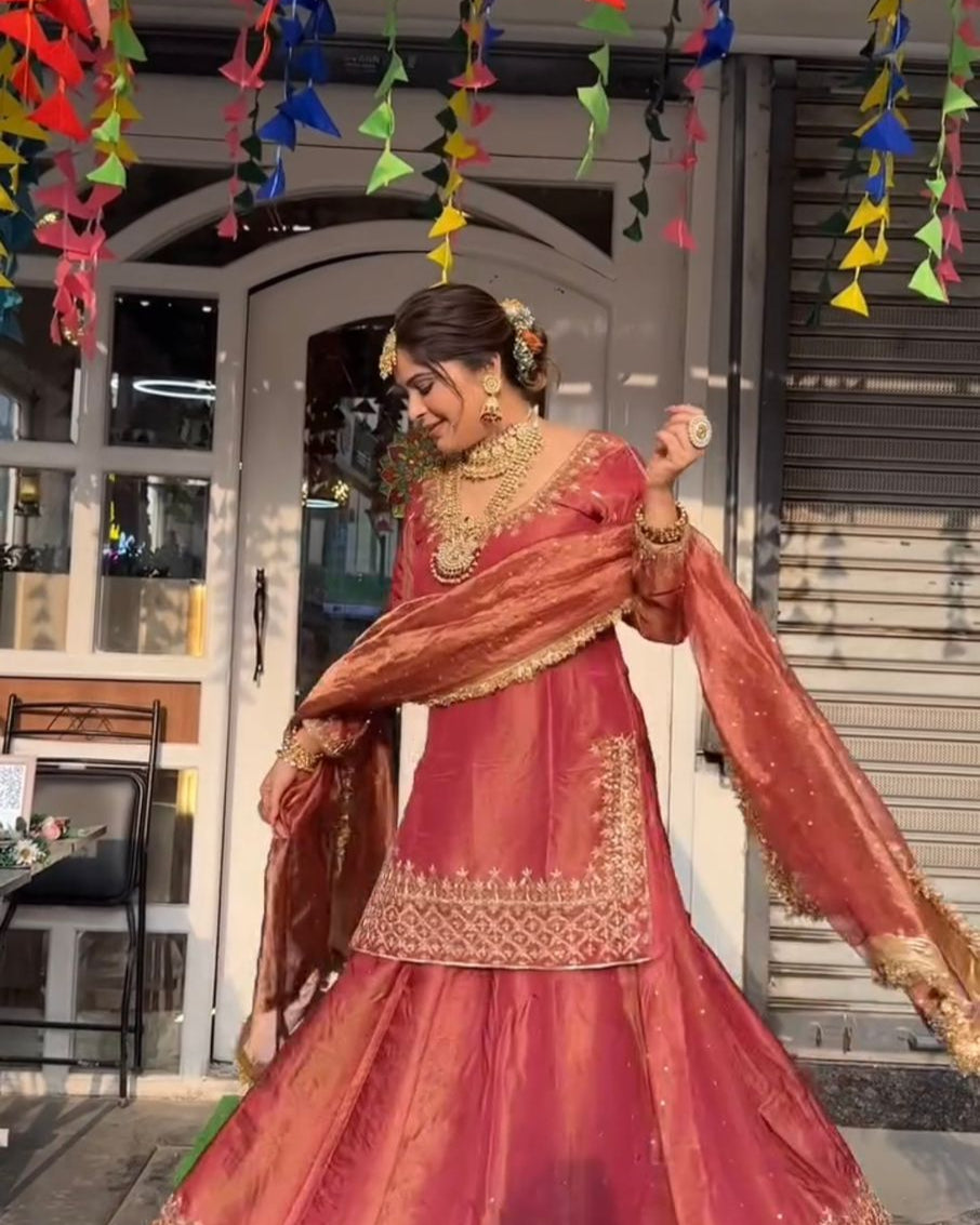 Karwa Chauth Special Dress: Designer Heavy Embroidered Sequence Work Lehenga Set with Dupatta