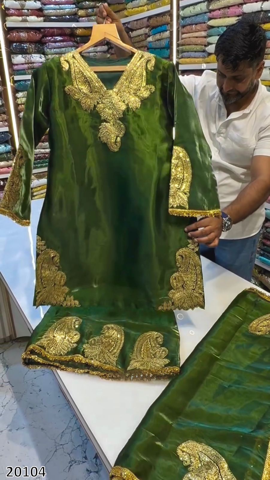 Designer Heavy Jimmy Choo Silk Party Wear Green Plazzo Set with Dupatta