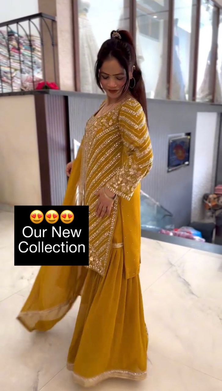 Designer Party Wear Top, Plazzo & Dupatta Set with Heavy Embroidery β Fully Stitched & Ready to Wear