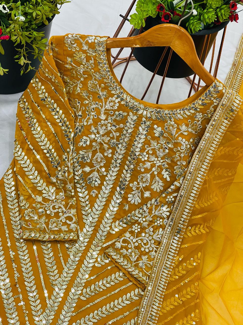 Designer Party Wear Top, Plazzo & Dupatta Set with Heavy Embroidery β Fully Stitched & Ready to Wear