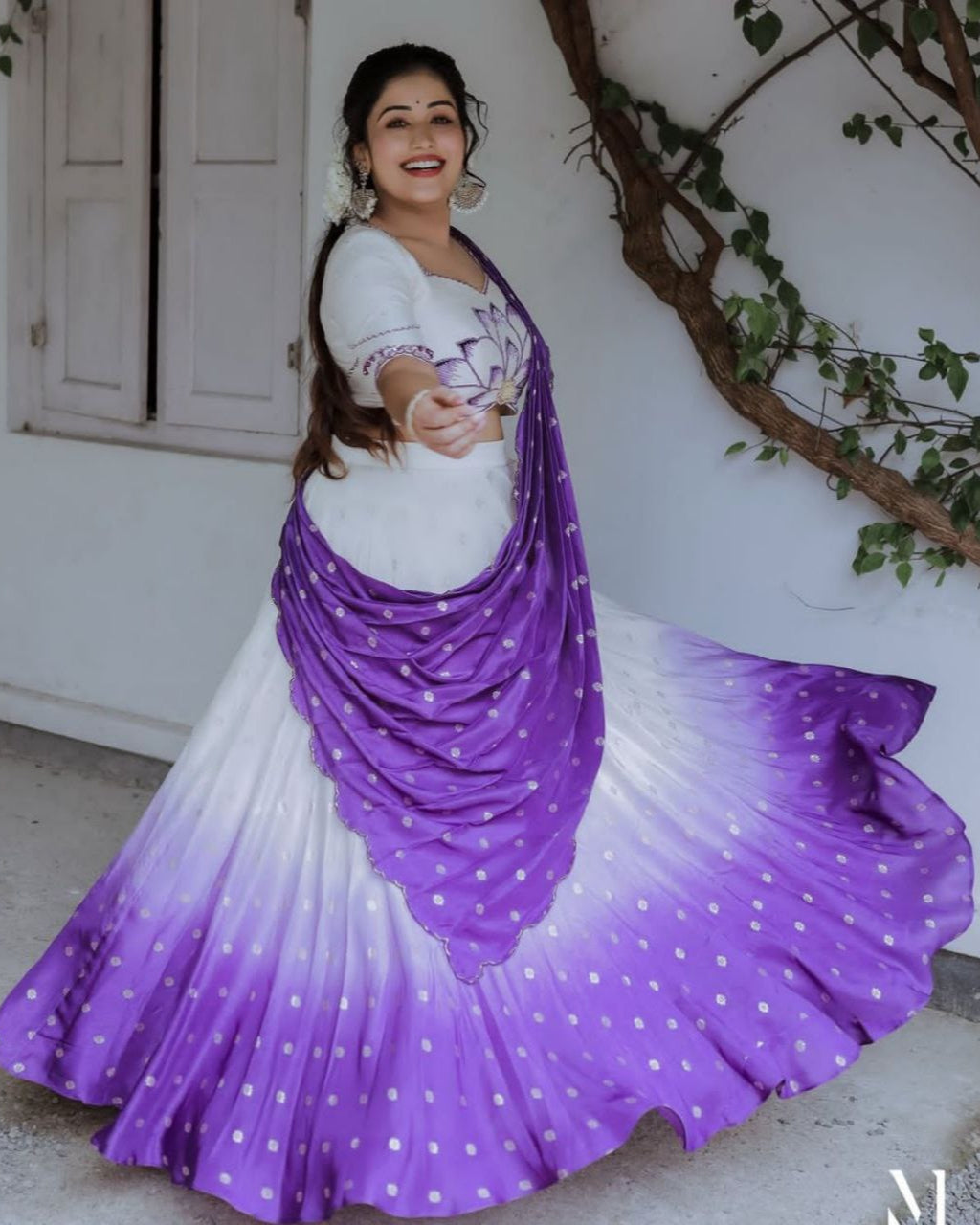 Elegant Chinon Lehenga Choli with Real Handwork & Digital Print Dupatta