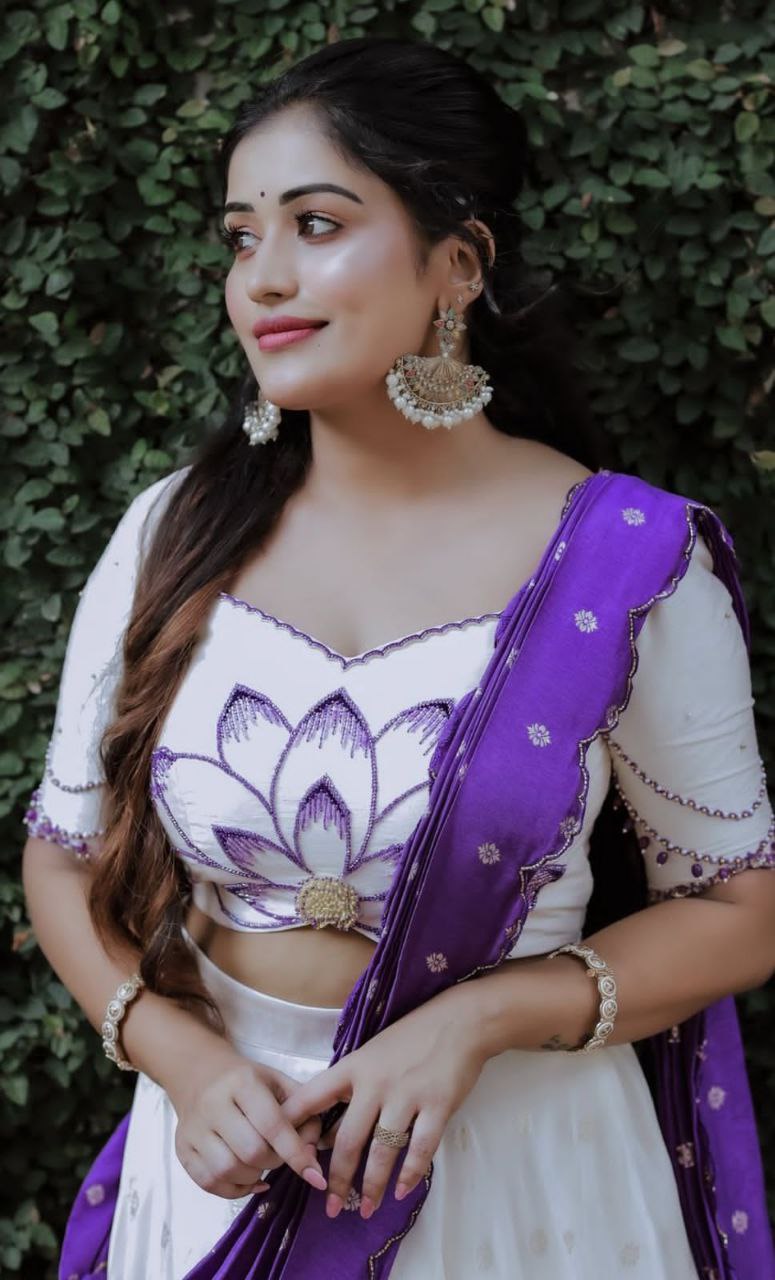 Elegant Chinon Lehenga Choli with Real Handwork & Digital Print Dupatta