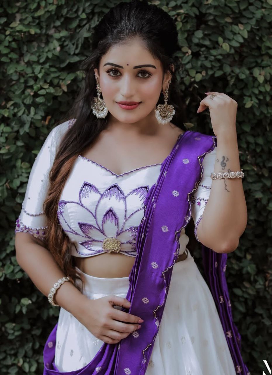 Elegant Chinon Lehenga Choli with Real Handwork & Digital Print Dupatta