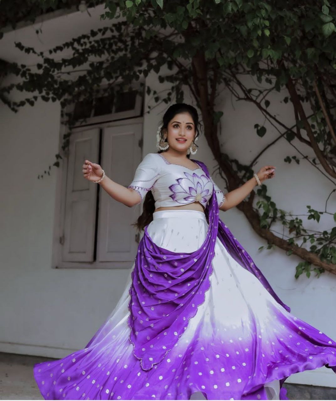 Elegant Chinon Lehenga Choli with Real Handwork & Digital Print Dupatta